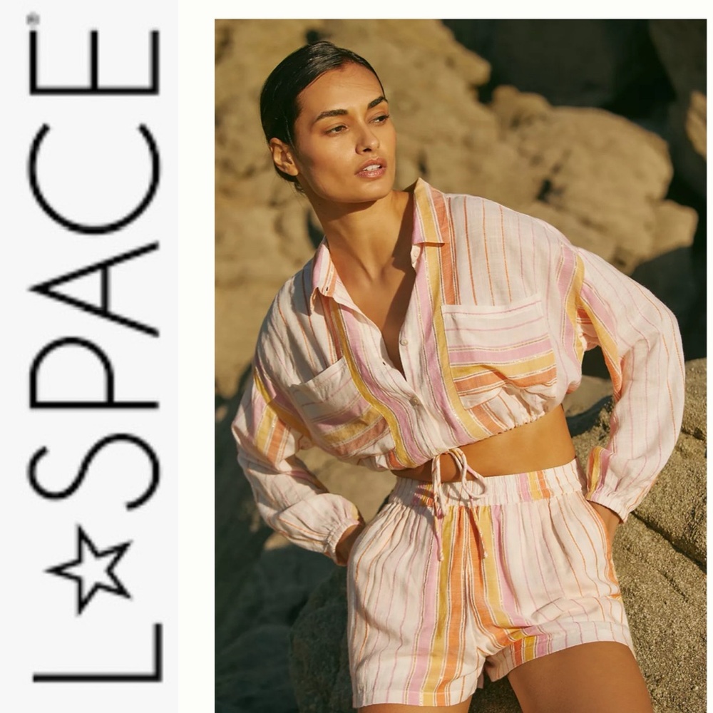 NWT L Space St Lucia Crop Top in Vaca Stripe SM